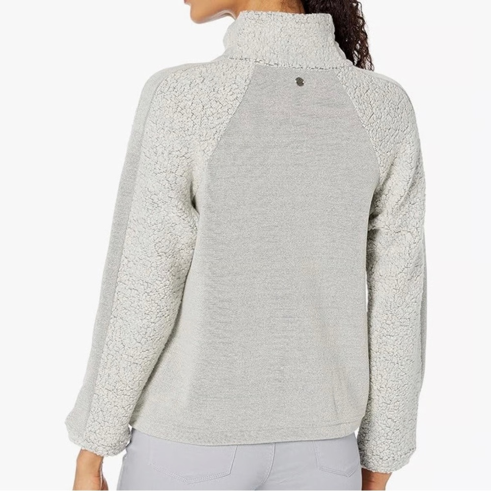 prAna Lockwood fleece Sweater Bone Heather M - Picture 4 of 8